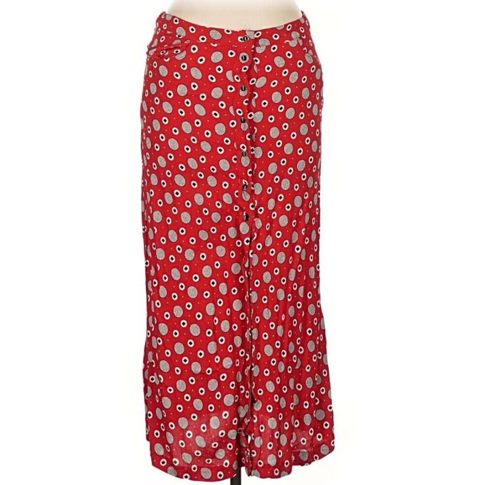 Dot Swirl Long Maxi Skirt 1990s WHIMSICAL VINTAGE RARE EUC
